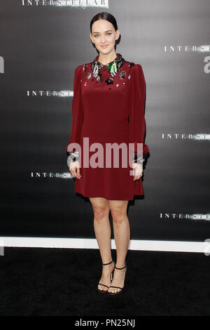 Jess Weixler al Paramount Pictures di Premiere di "interstellare" tenutasi presso la TCL Teatro Cinese a Hollywood, CA, 26 ottobre 2014. Foto di Joe Martinez / PictureLux Foto Stock