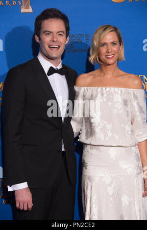 Bill Hader e Kristin Wiig pongono backstage in sala stampa presso la 72Annuale di Golden Globe Awards presso il Beverly Hilton di Beverly Hills, CA domenica 11 gennaio, 2015. Riferimento al file # 32536 581CCR per solo uso editoriale - Tutti i diritti riservati Foto Stock