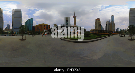 Visualizzazione panoramica a 360 gradi di Shanghai Pudong lujiazui