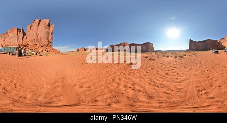 Visualizzazione panoramica a 360 gradi di La Monument Valley Affitto cavalli e preghiere le mani