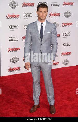 Chris Hemsworth presso la Premiere Mondiale della meraviglia 'Vendicatori Età di Ultron'. Gli arrivi sono stati tenuti presso il Teatro Dolby in Hollywood, CA, lunedì, 13 aprile 2015. Foto: Richard Chavez / PictureLux Foto Stock