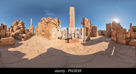 Visualizzazione panoramica a 360 gradi di Karnak asse principale - Senenmut obelisco