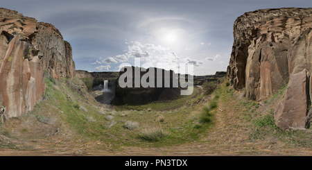 Visualizzazione panoramica a 360 gradi di Palouse Falls - Palouse Falls State Park, nello Stato di Washington, USA