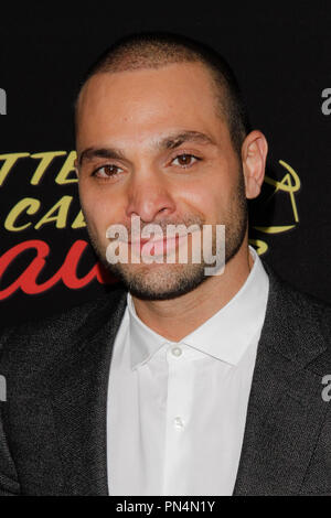 Michael Mando a stagione due Premiere di 'meglio chiamare Saul' speciale proiezione tenutasi a Arclight Cinema - Culver City nella città di Culver, CA, 2 febbraio 2016. Foto di Joe Martinez / PictureLux Foto Stock