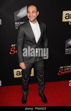 Michael Mando a stagione due Premiere di 'meglio chiamare Saul' speciale proiezione tenutasi a Arclight Cinema - Culver City nella città di Culver, CA, 2 febbraio 2016. Foto di Joe Martinez / PictureLux Foto Stock