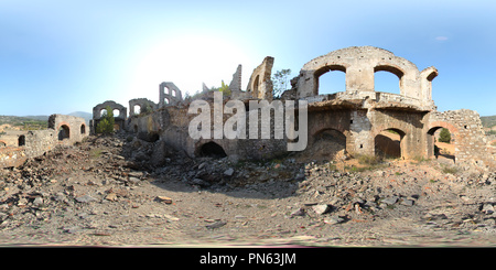 Visualizzazione panoramica a 360 gradi di Storico dei minatori francesi edifici / Quartiere Balya