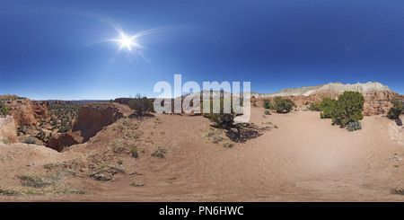 Visualizzazione panoramica a 360 gradi di Cliff edge Angeli Palace trail a Kodachrome Basin