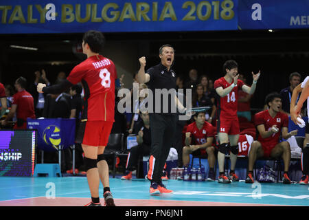 Firenze, Italia. Xviii Sep, 2018. Yuichi Nakagaichi (JPN) Pallavolo : FIVB Pallavolo uomini del Campionato del Mondo in Italia e Bulgaria 2018 Primo Round Pool una corrispondenza tra il Giappone 3-2 Argentina al Nelson Mandela Forum di Firenze, Italia . Credito: Takahisa Hirano/AFLO/Alamy Live News Foto Stock