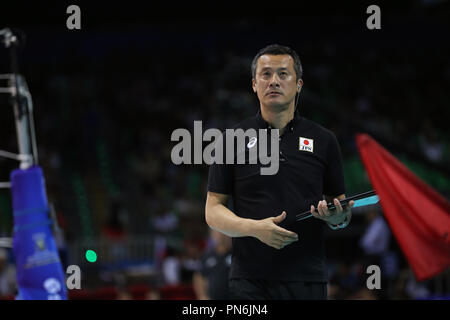 Firenze, Italia. Xviii Sep, 2018. Yuichi Nakagaichi (JPN) Pallavolo : FIVB Pallavolo uomini del Campionato del Mondo in Italia e Bulgaria 2018 Primo Round Pool una corrispondenza tra il Giappone 3-2 Argentina al Nelson Mandela Forum di Firenze, Italia . Credito: Takahisa Hirano/AFLO/Alamy Live News Foto Stock