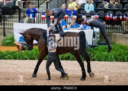 Tryon, California, Stati Uniti d'America. Xix Sett 2018. Vaulting.individuali e Nations Cup.Team GB. GBR. Giorno 8. Giochi equestri mondiali. WEG 2018 Tryon. Carolina del Nord. Stati Uniti d'America. 19/09/2018. Credito: Sport In immagini/Alamy Live News Foto Stock