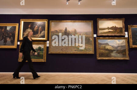Bonhams, New Bond Street, Londra, Regno Unito. 20 Settembre, 2018. Xix secolo Europeo, Vittoriano e British arte impressionista sul display a Bonhams, in vendita il 26 settembre 2018. Credito: Malcolm Park/Alamy Live News. Foto Stock