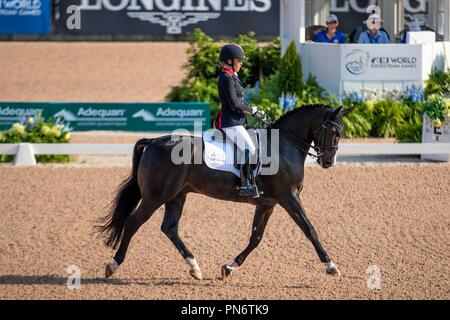 Sophie Wells. C attrazione fatale. GBR. Para Dressage Team Competition.9. Giochi equestri mondiali. WEG 2018 Tryon. Carolina del Nord. Stati Uniti d'America. 20/09/2018. Credito: Sport In immagini/Alamy Live News Foto Stock