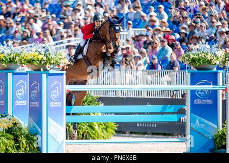 Adrienne Sternlicht. Stati Uniti d'America. Show Jumping. Team e singoli secondo il completamento. Round 1. Giorno 9. Giochi equestri mondiali. WEG 2018 Tryon. Carolina del Nord. Stati Uniti d'America. 20/09/2018. Foto Stock