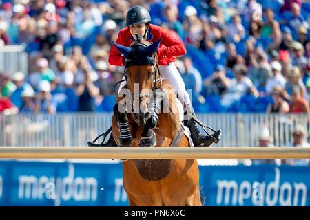 Adrienne Sternlicht. Stati Uniti d'America. Show Jumping. Team e singoli secondo il completamento. Round 1. Giorno 9. Giochi equestri mondiali. WEG 2018 Tryon. Carolina del Nord. Stati Uniti d'America. 20/09/2018. Foto Stock