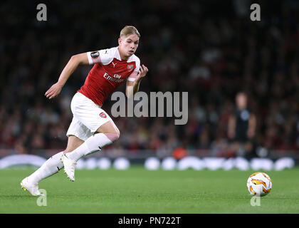 &#Xa7;xx settembre 2018, Emirates Stadium di Londra, Inghilterra; UEFA Europa League calcio, Arsenal contro Vorskla Poltava; Emile Smith Rowe dell'Arsenal Foto Stock