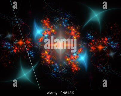 Abstract schemi frattali e forme. Texture frattale. I colori della serie, vernice Fantasia. Lo sfondo è costituito da i colori del frattale texture. Foto Stock