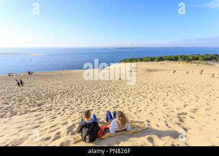 Francia, Gironde, Cote d'Argent, Parc naturel marin du Bassin d'Arcachon (Arcachon Bay Marine Parco Naturale), La Teste de Buch, Pyla sur Mer, Dune du Pi Foto Stock