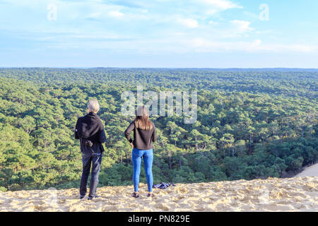 Francia, Gironde, Cote d'Argent, Parc naturel marin du Bassin d'Arcachon (Arcachon Bay Marine Parco Naturale), La Teste de Buch, Pyla sur Mer, Dune du Pi Foto Stock