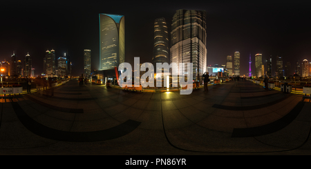 Visualizzazione panoramica a 360 gradi di Pudong Shanghai