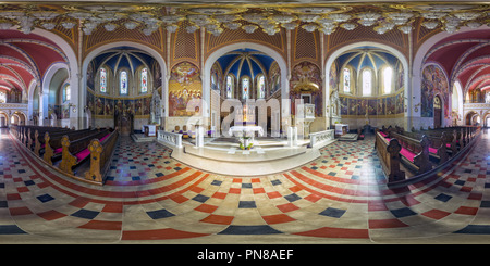 Visualizzazione panoramica a 360 gradi di San Martino La chiesa parrocchiale (Bled)