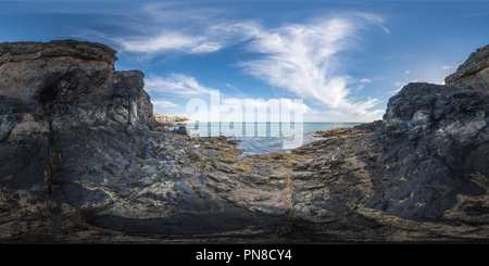 Visualizzazione panoramica a 360 gradi di Smal scogliere, Morro Jable Fuerteventura 2