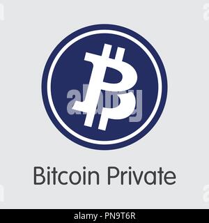 Bitcoin privato valuta Crypto. Vettore moneta BTCP pittogramma. Illustrazione Vettoriale