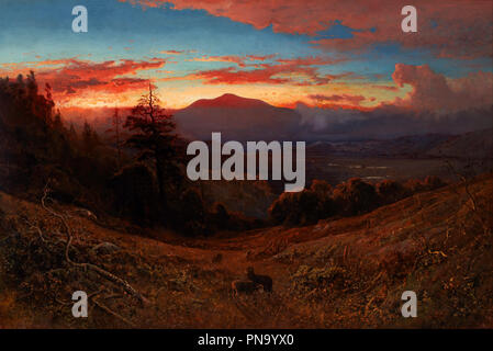 Tramonto sul Monte Diablo (Marin tramonto). Data/Periodo: 1877. La pittura. Olio su tela. Larghezza: 59.625 a. Altezza: 39.625 a. Author: William Keith. Foto Stock