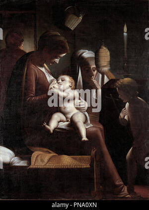 Madonna della candela. Data/Periodo: 1570 - 1575. La pittura. Altezza: 1.400 mm (55.11 in); larghezza: 1,090 mm (42.91 in). Autore: Luca Cambiaso. Cambiaso (Cambiasi), Luca. Foto Stock