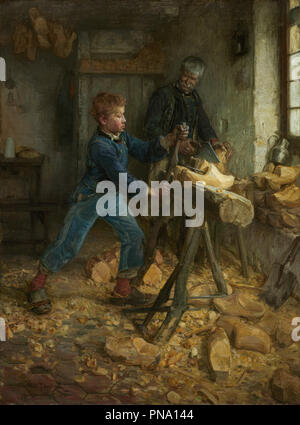 Il giovane Sabot Maker. Data/Periodo: 1895. La pittura. Olio su tela. Altezza: 120,3 cm (47,3 in); Larghezza: 89,8 cm (35,3 in). Autore: HENRY OSSAWA TANNER. Foto Stock