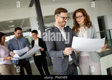 Il gruppo di architetti che lavorano sul nuovo progetto Foto Stock