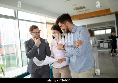 Il gruppo di architetti che lavorano sul nuovo progetto Foto Stock