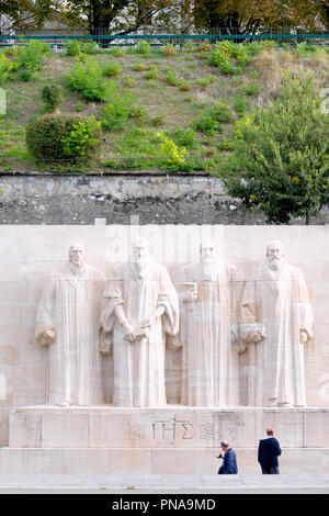 La Parete della Riforma in bastioni park a Ginevra, Svizzera Foto Stock