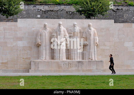 La Parete della Riforma in bastioni park a Ginevra, Svizzera Foto Stock