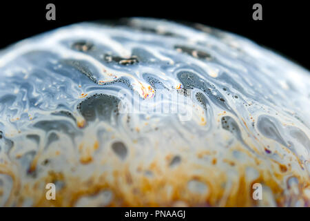 Mezza bolla di sapone sfera sfondo astratto semicerchio. Modello di spazio o di pianeti universo cosmic Foto Stock