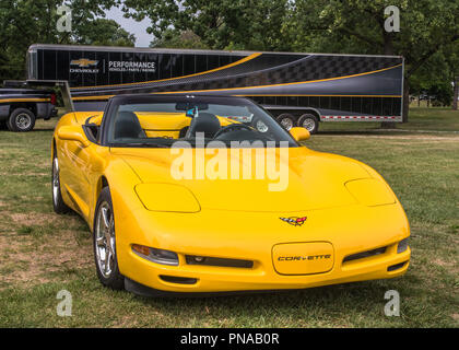 ROYAL OAK, MI/USA - Agosto 16, 2018: una Chevrolet Corvette alla Woodward crociera da sogno, il più grande del mondo un giorno di evento automobilistico. Foto Stock