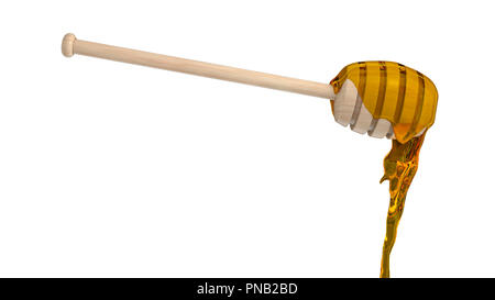 Il miele gocciolatore isolato 3D render Foto Stock