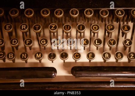 I dettagli relativi a tasti di un vecchio PC meccanica Computer Vintage i tasti della tastiera Foto Stock