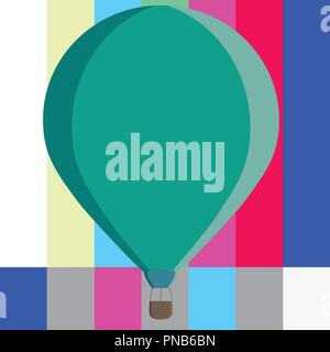 Design piatto business illustrazione vettoriale nozione copia modello spazio per testo Annuncio sito isolato esp 3D isometrica. Tre colori dai toni in mongolfiera ad aria calda Illustrazione Vettoriale