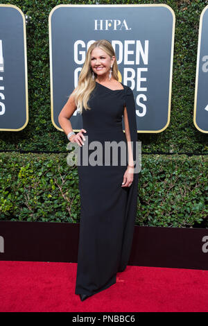 TV personality Nancy O'Dell assiste il settantacinquesimo Annuale di Golden Globe Awards presso il Beverly Hilton di Beverly Hills, CA domenica 7 gennaio 2018. Foto Stock