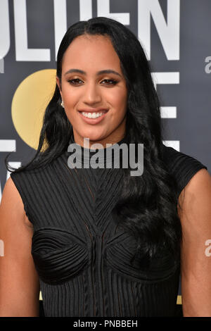 Simone Garcia Johnson al settantacinquesimo Annuale di Golden Globe Awards presso il Beverly Hilton Hotel di Beverly Hills, Stati Uniti d'America 07 gen. 2018 Foto Stock