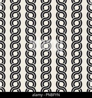 Vettore arrotondato senza giunture linee di interallacciamento di pattern. Moderno ed elegante texture astratta. Ripetizione piastrelle geometrica Illustrazione Vettoriale