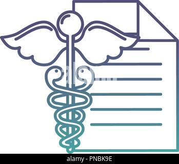 Caduceo documento medico simbolo del rapporto Illustrazione Vettoriale