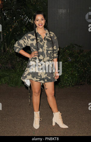 Lilly Singh alla premiere di Columbia Pictures' 'Jumanji: Welcome to the Jungle" tenutasi presso la leva TCL Teatro Cinese a Hollywood, CA, Dicembre11, 2017. Foto di Giuseppe Martinez / PictureLux Foto Stock
