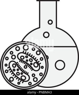La scienza di laboratorio provetta batteri piastra di petri Illustrazione Vettoriale