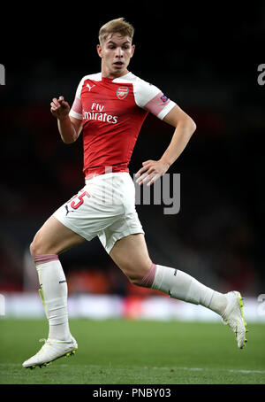 Emile Smith-Rowe dell'Arsenal durante la partita della UEFA Europa League, Gruppo e all'Emirates Stadium di Londra. PREMERE ASSOCIAZIONE foto. Data foto: Giovedì 20 settembre 2018. Vedi la storia della Pennsylvania Soccer Arsenal. Il credito fotografico deve essere: Nick Potts/PA Wire Foto Stock