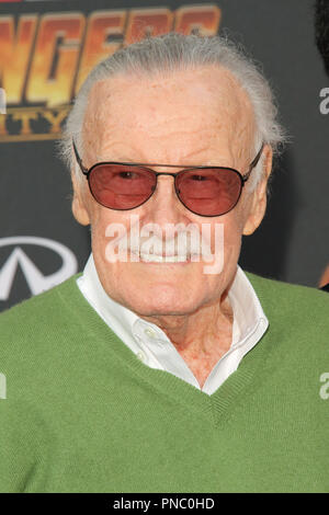 Stan Lee Alla Premiere mondiale di Marvel Studios' 'vendicatori: guerra infinita" tenutasi a Hollywood Blvd. in Hollywood, CA, 23 aprile 2018. Foto di Giuseppe Martinez / PictureLux Foto Stock