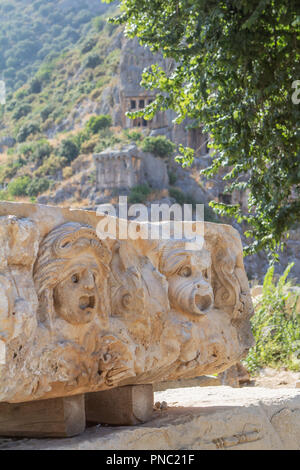 Rovine mozzafiato della città antica di Myra in Lycia regione dell'Anatolia , il giorno moderno Demre, Turchia Foto Stock