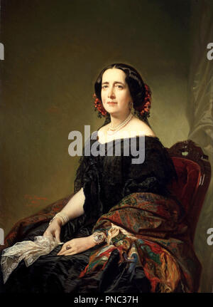 Gertrudis Gómez de Avellaneda. Data/Periodo: 1857. La pittura. Olio su tela. Altezza: 117 cm (46 in); larghezza: 85 cm (33,4 in). Autore: MADRAZO, FEDERICO DE. Foto Stock