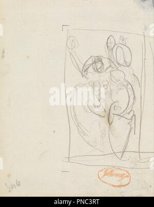 *** Composizione Studio 9. Disegno. Grafite su carta. Altezza: 156 mm (6.14 in); larghezza: 127 mm (5 in). Autore: George Romney. Foto Stock