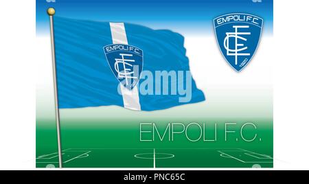 EMPOLI, Italia, anno 2018 - Serie A del campionato di calcio, 2018 bandiera dell'Empoli team fc Illustrazione Vettoriale